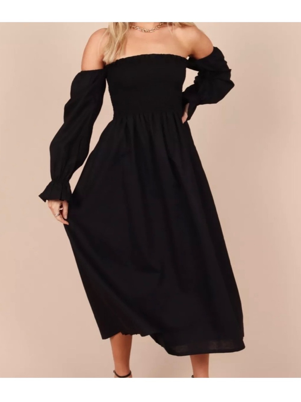 Petal and Pup off shoulder black dress